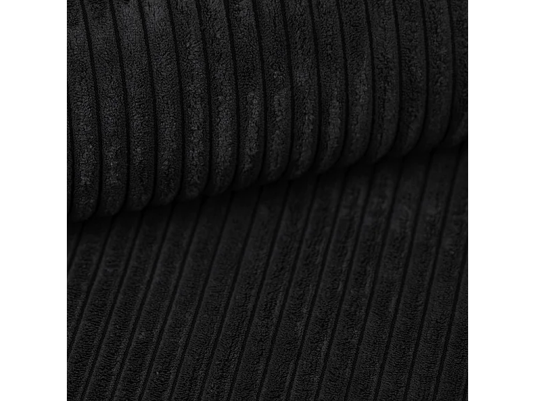 Canapé d'angle réversible convertible 3 places Ezekiel velours côtelé Noir