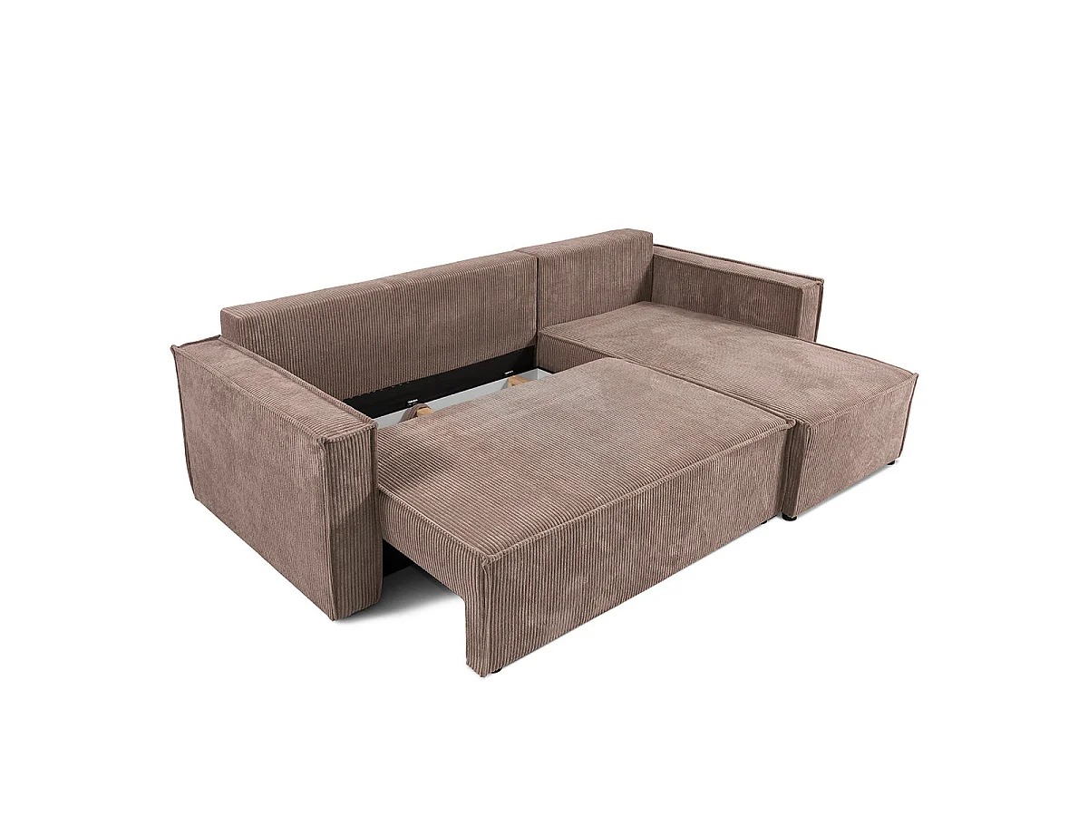 Canapé d'angle réversible convertible 3 places en velours noir