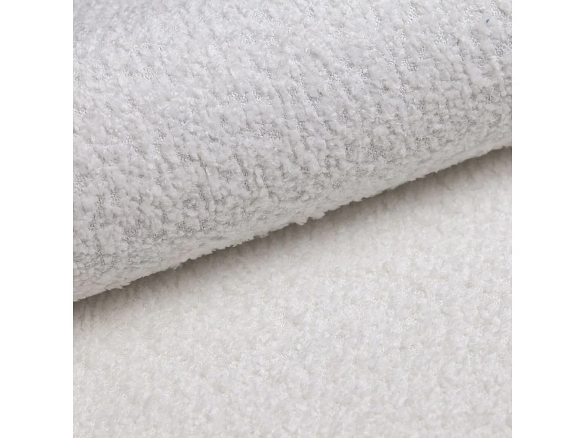 Canapé convertible 3 places avec coffre en tissu blanc VALENTIN