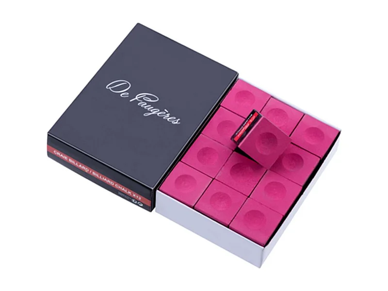 Lot de 12 Craies de Billard "Faugères" 2cm Rouge