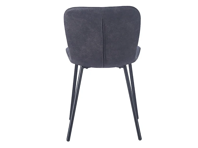 Chaise Susan PU gris foncé pieds métal