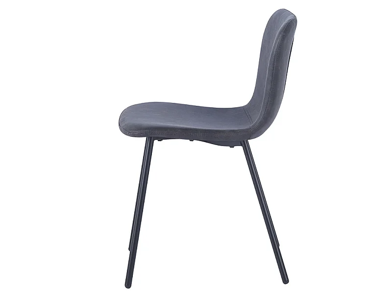 Chaise Susan PU gris foncé pieds métal