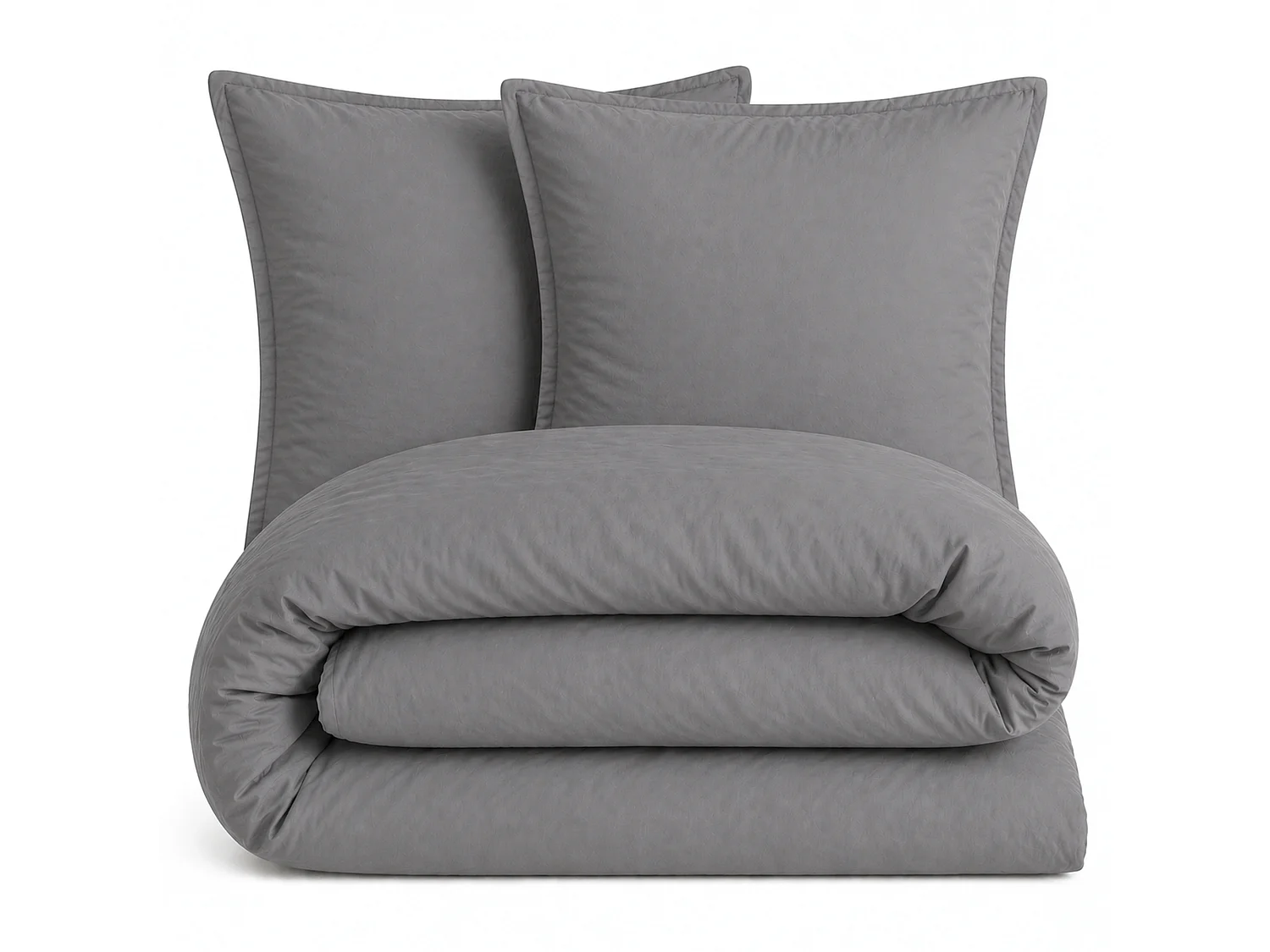 Parure 260x240 cm MILA polyester micro lavée gris anthracite 3 pièces