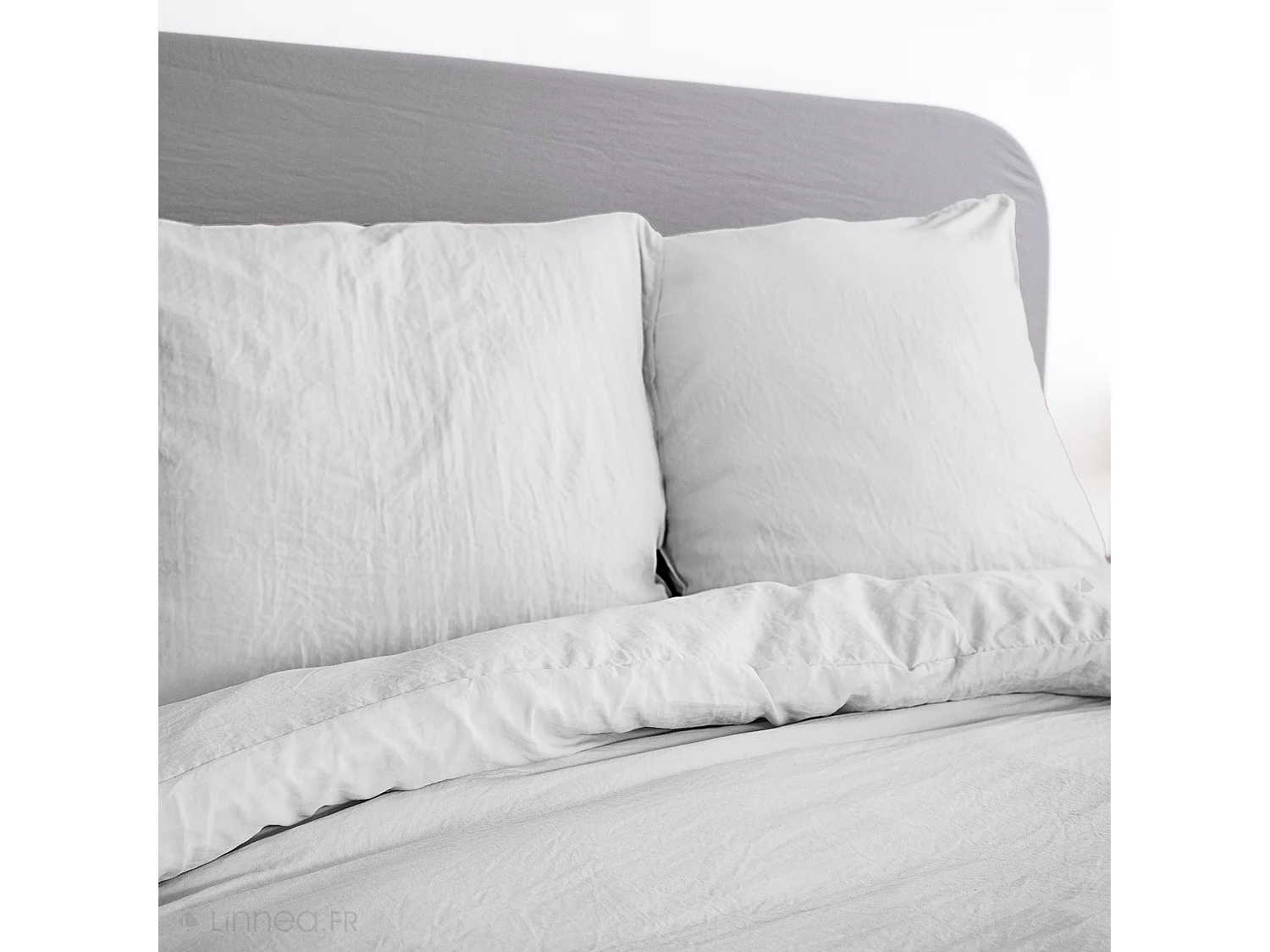 Parure 240x220 cm MILA polyester micro lavée gris perle 3 pièces