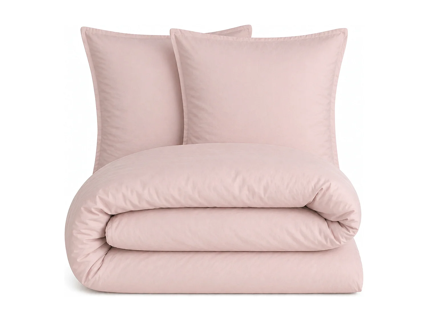 Parure 260x240 cm MILA polyester micro lavée rose poudré 3 pièces