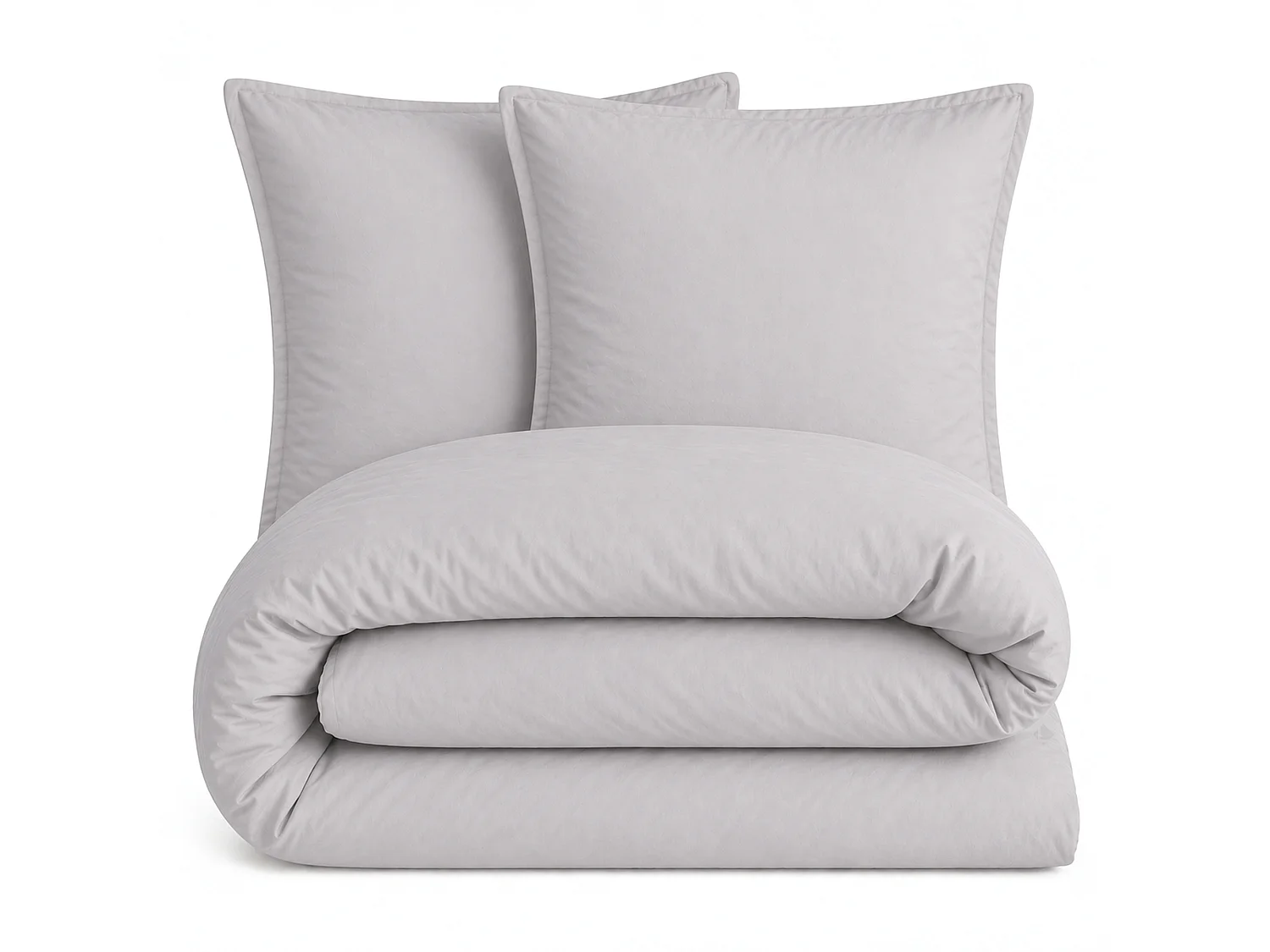 Parure 260x240 cm MILA polyester micro lavée gris perle 3 pièces