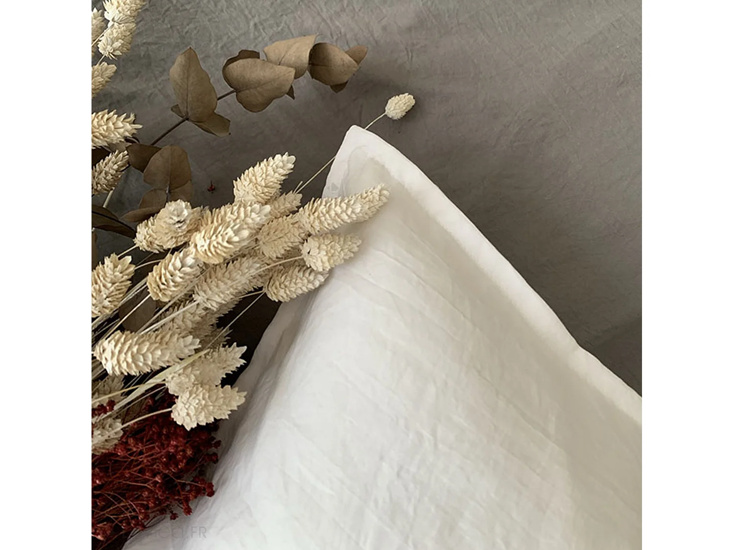 Parure 260x240 cm MILA polyester micro lavée gris perle 3 pièces