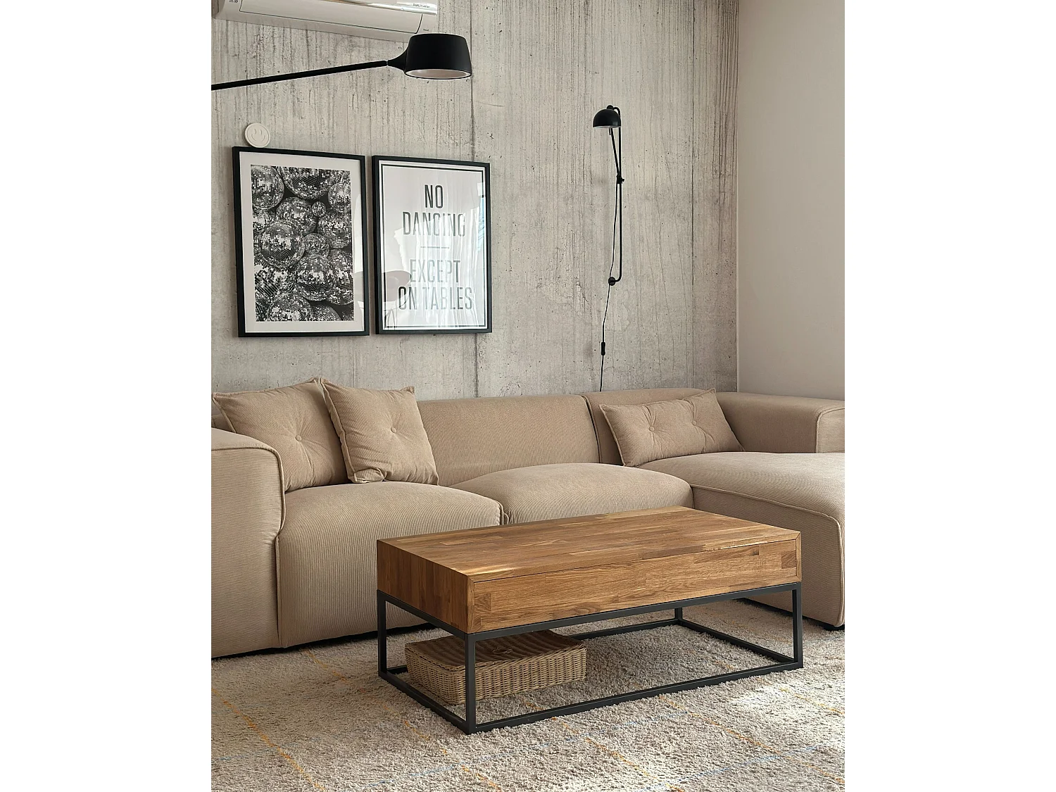 Divano angolare DOLVA Velluto a coste Beige 3 posti Lato Sinistro