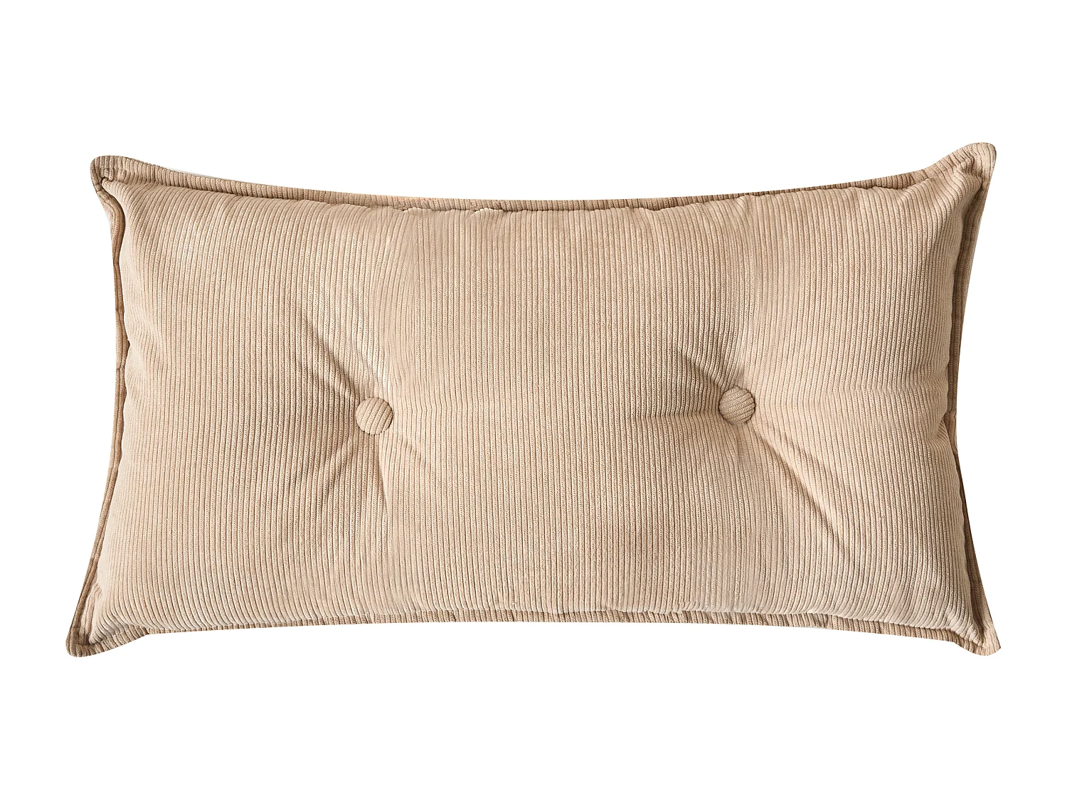 Canapé d'angle DOLVA Velours côtelé Beige 3 places Côté gauche
