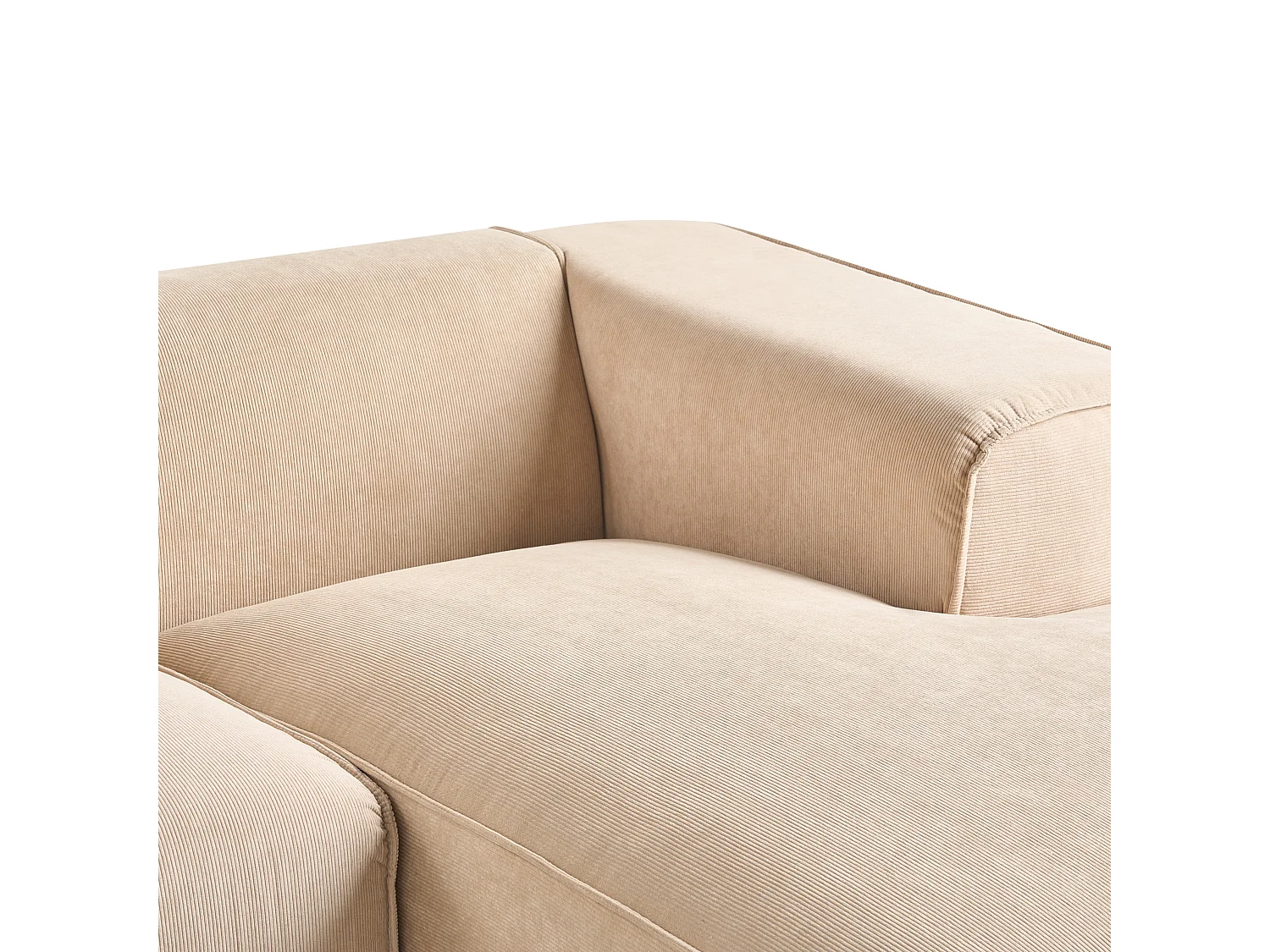 Ecksofa DOLVA Cord Beige 3-Sitzer linksseitig