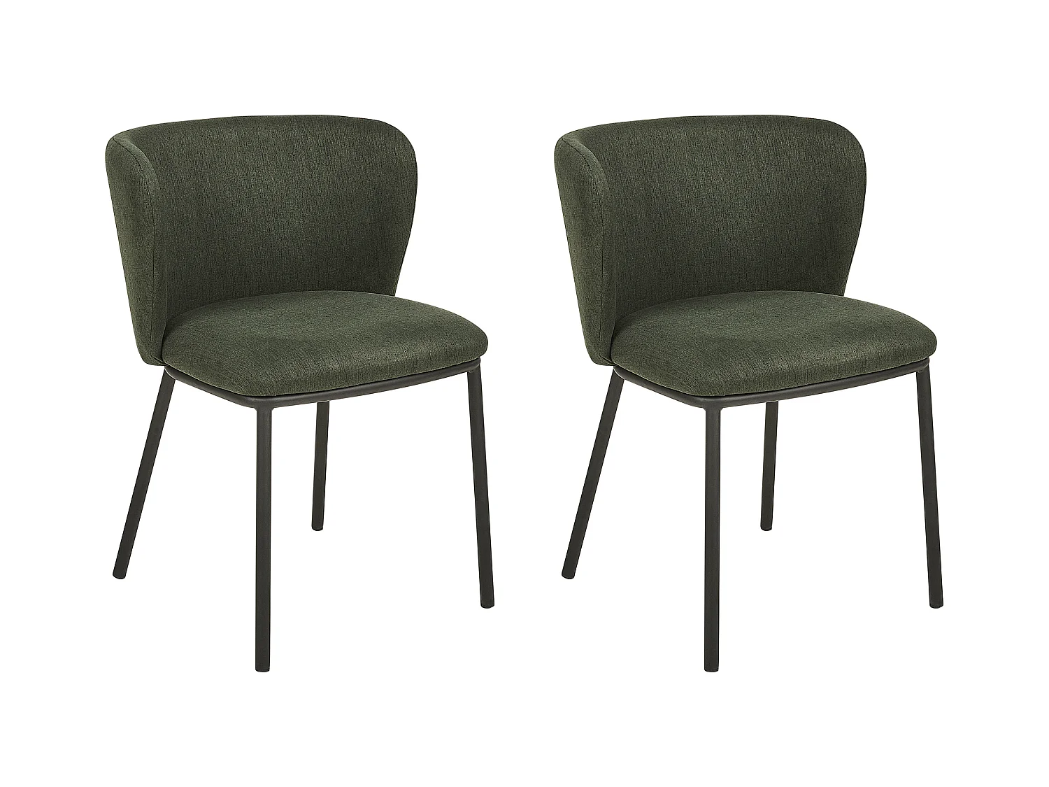 Lot de 2 chaises de salle à manger MINA Vert foncé