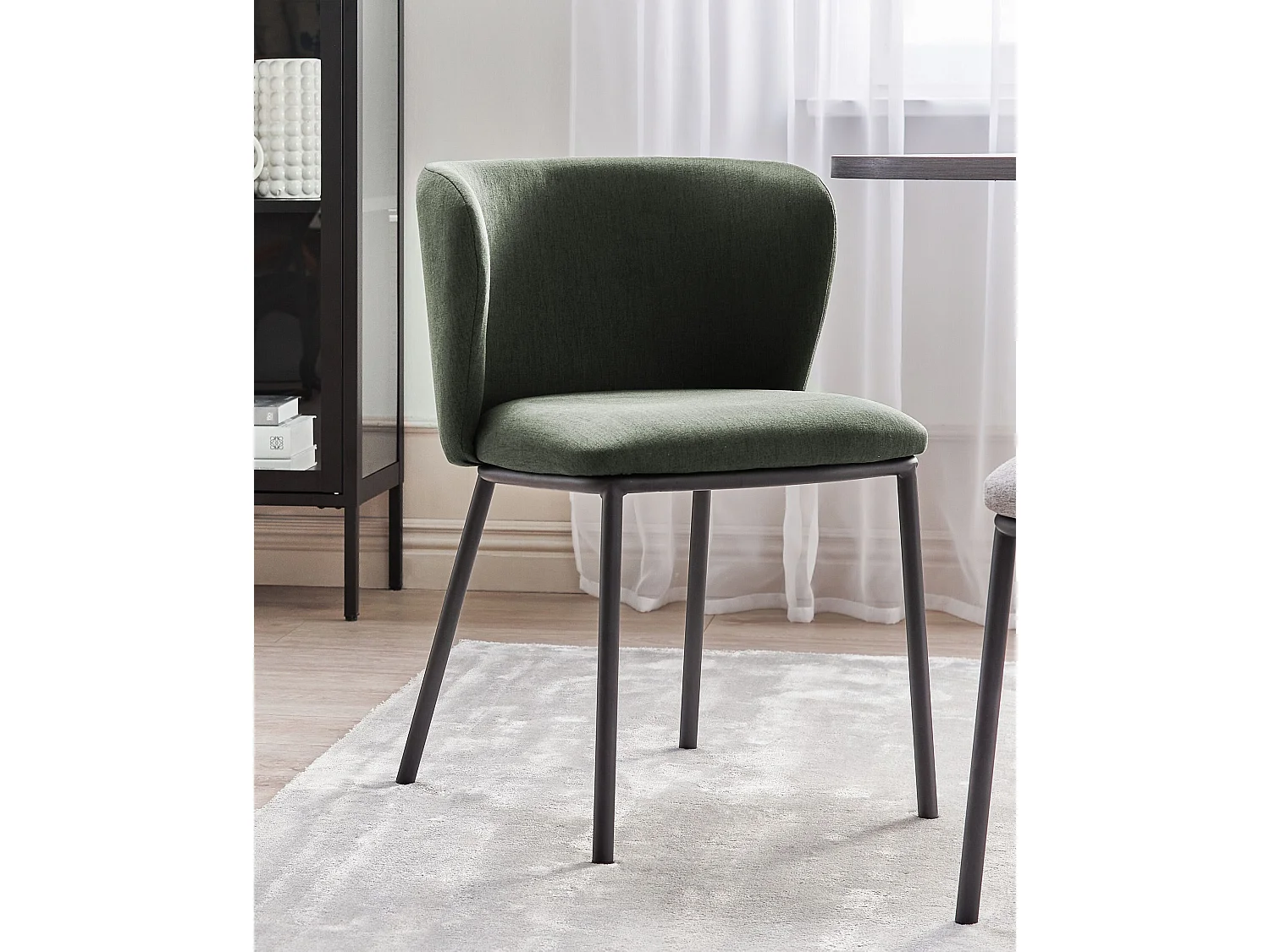 Lot de 2 chaises de salle à manger MINA Vert foncé
