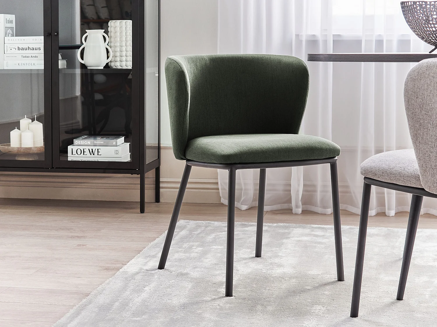 Lot de 2 chaises de salle à manger MINA Vert foncé