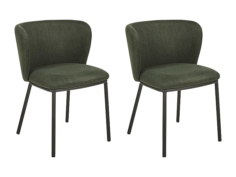 Lot de 2 chaises de salle à manger MINA Vert foncé