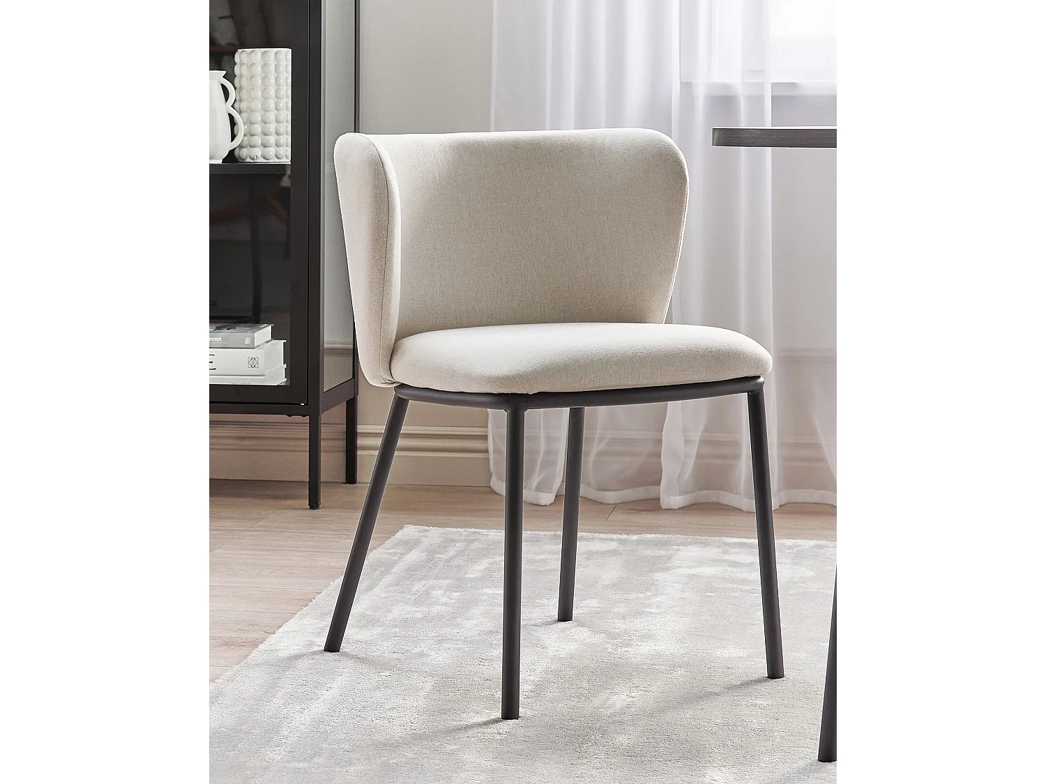Lot de 2 chaises de salle à manger MINA Blanc cassé