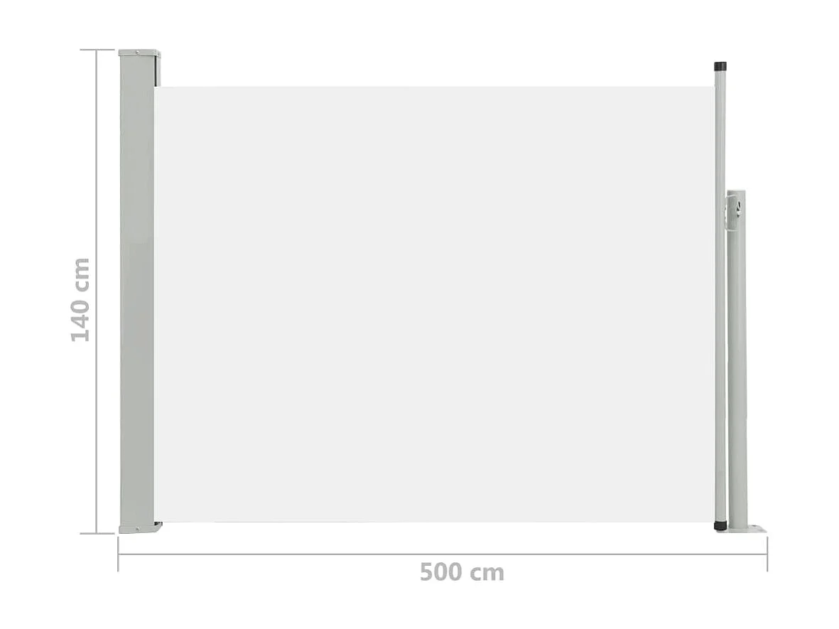 Auvent paravent store brise-vue crème 500 x 140 x 140 cm 02_0007253
