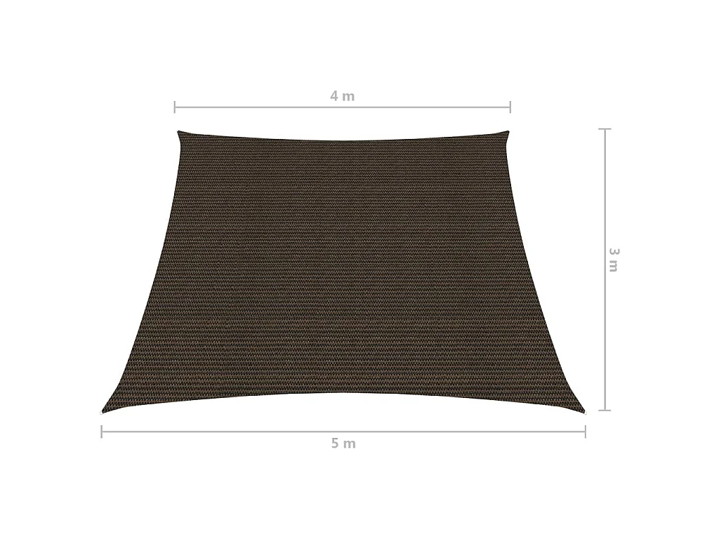 Voile toile d'ombrage parasol marron 400 x 500 x 300 cm 02_0009163
