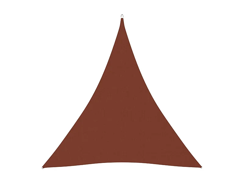 Parasol vela de sombra triangular de tela Oxford 4 x 4 x 4 m color terracota 02_0009871
