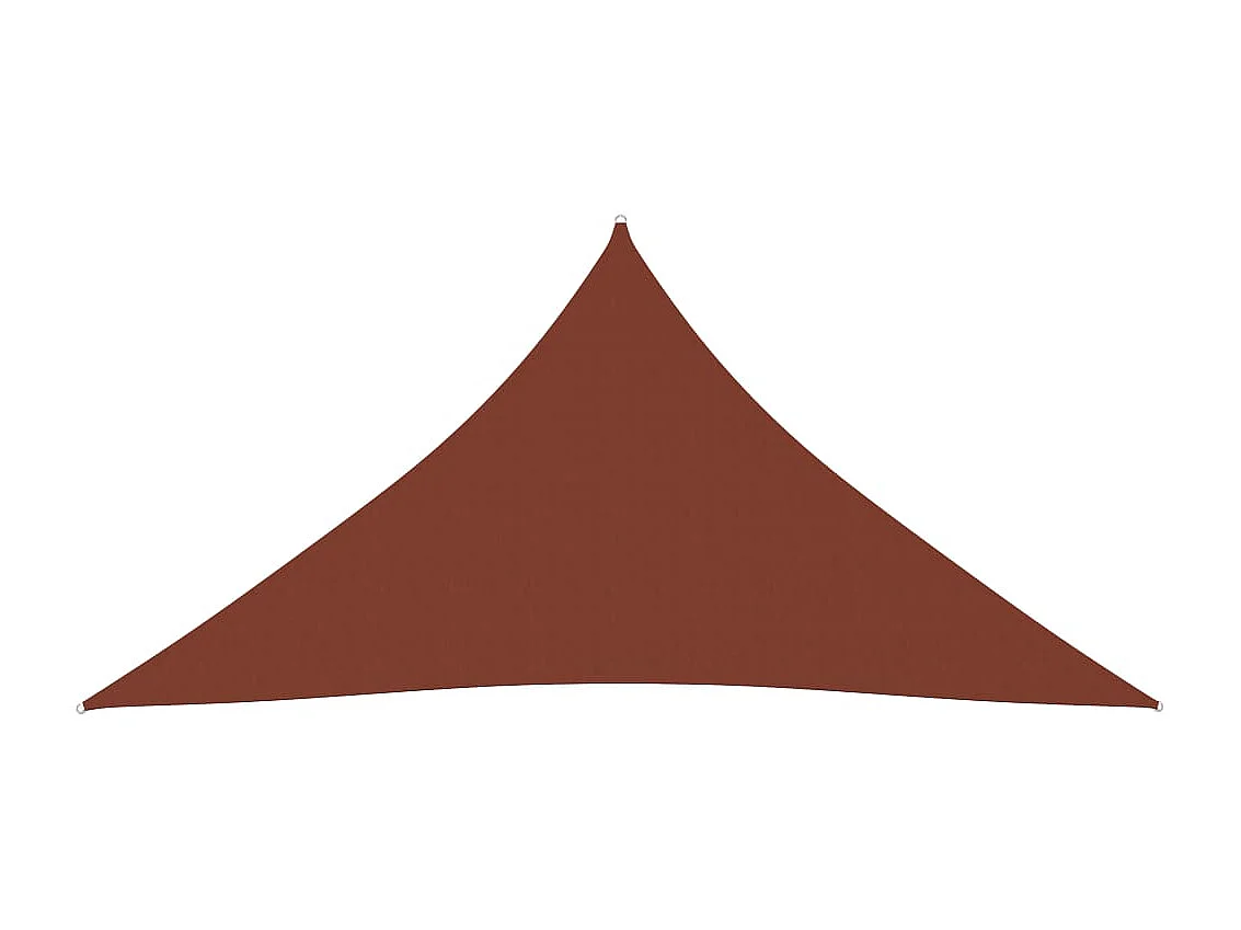 Parasol vela de sombra triangular de tela Oxford 4 x 4 x 4 m color terracota 02_0009871