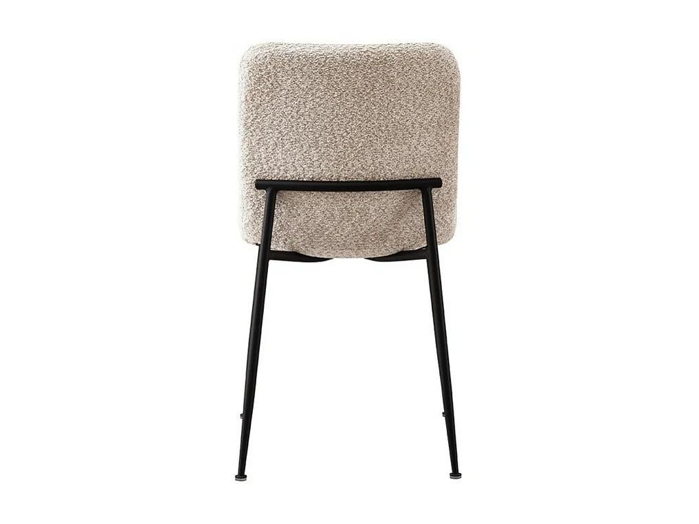 Chaise ALICE – Tissu bouclé beige et pieds métal noir – Confort et design moderne