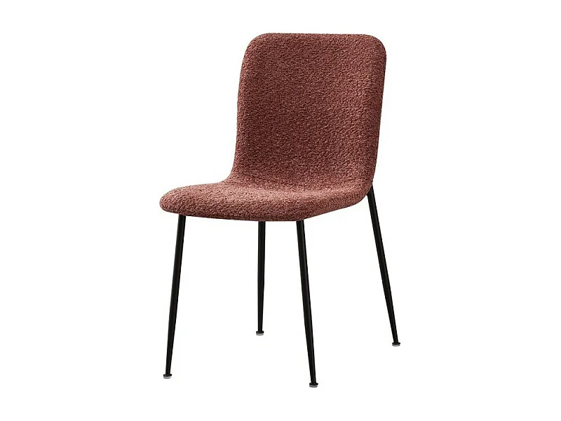 Stuhl 'ALICE' Bouclé Rosa, Maße H81,5 x L42 x T57, ideal für Ihre Küche oder Ihr Esszimmer.