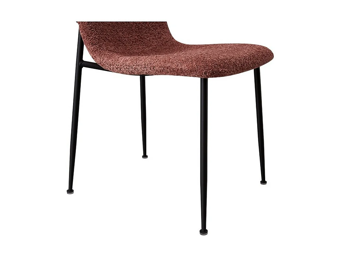 Cadeira 'ALICE' Bouclé Rosa, dimensão H81.5 x L42 x P57, ideal para sua cozinha ou sala de jantar