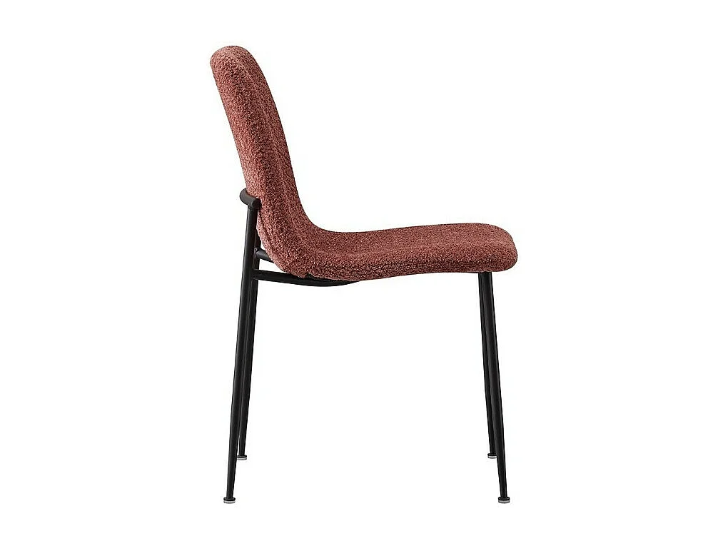 Cadeira 'ALICE' Bouclé Rosa, dimensão H81.5 x L42 x P57, ideal para sua cozinha ou sala de jantar