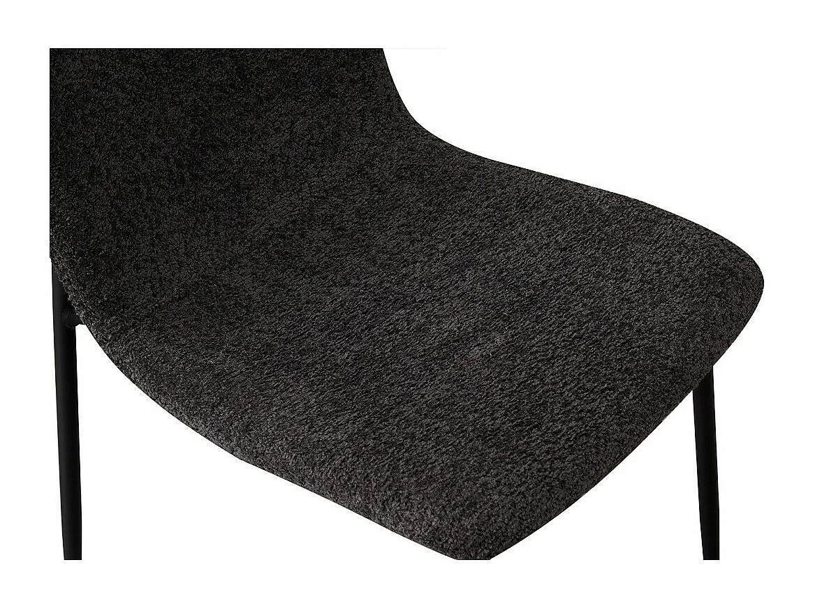 Cadeira 'ALICE' Bouclé Cinza, dimensões A81,5 x L42 x P57, ideal para sua cozinha ou sala de jantar.