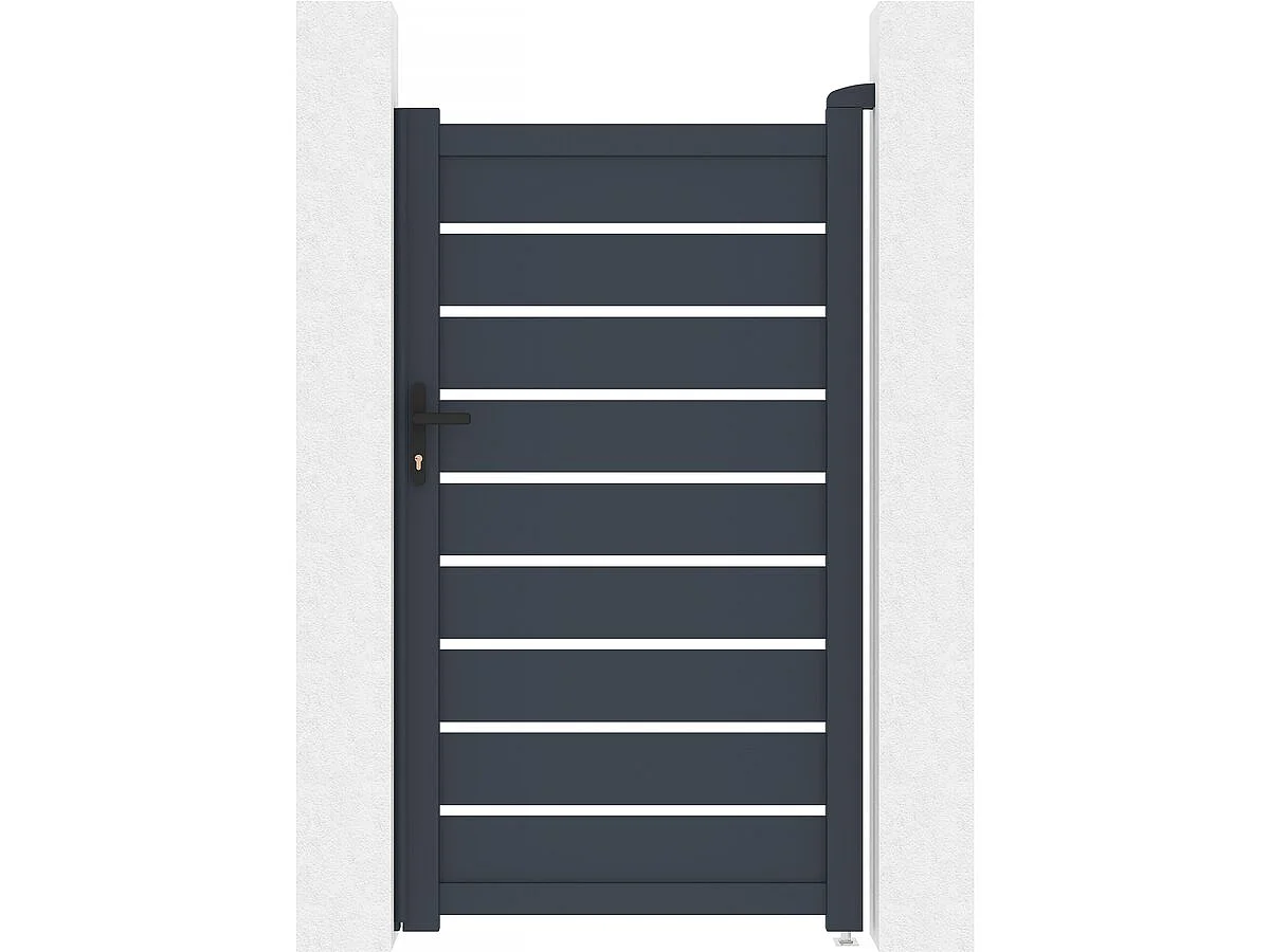 Portillon en aluminium  "Bastien" - 100 x 176 cm - Anthracite