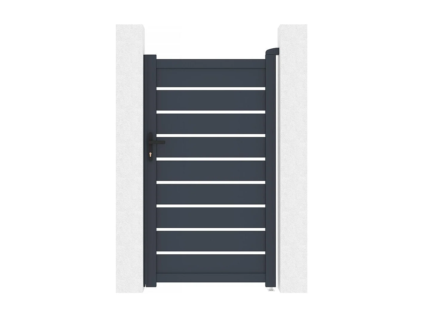 Tuinpoort tuindeur aluminium "Bastien" - 100 x 176 cm - Antraciet