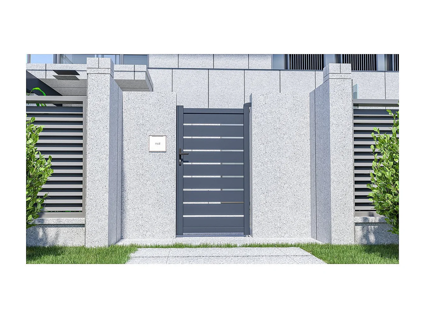 Portillon en aluminium  "Bastien" - 100 x 176 cm - Anthracite