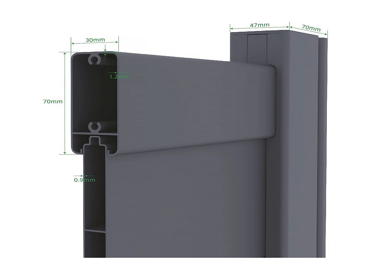 Portillon en aluminium  "Bastien" - 100 x 176 cm - Anthracite