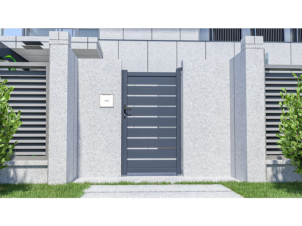 Portillon en aluminium  "Bastien" - 100 x 176 cm - Anthracite