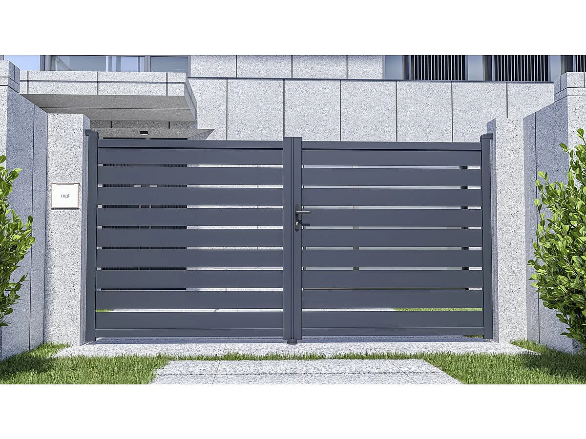 Portillon en aluminium  "Bastien" - 100 x 176 cm - Anthracite