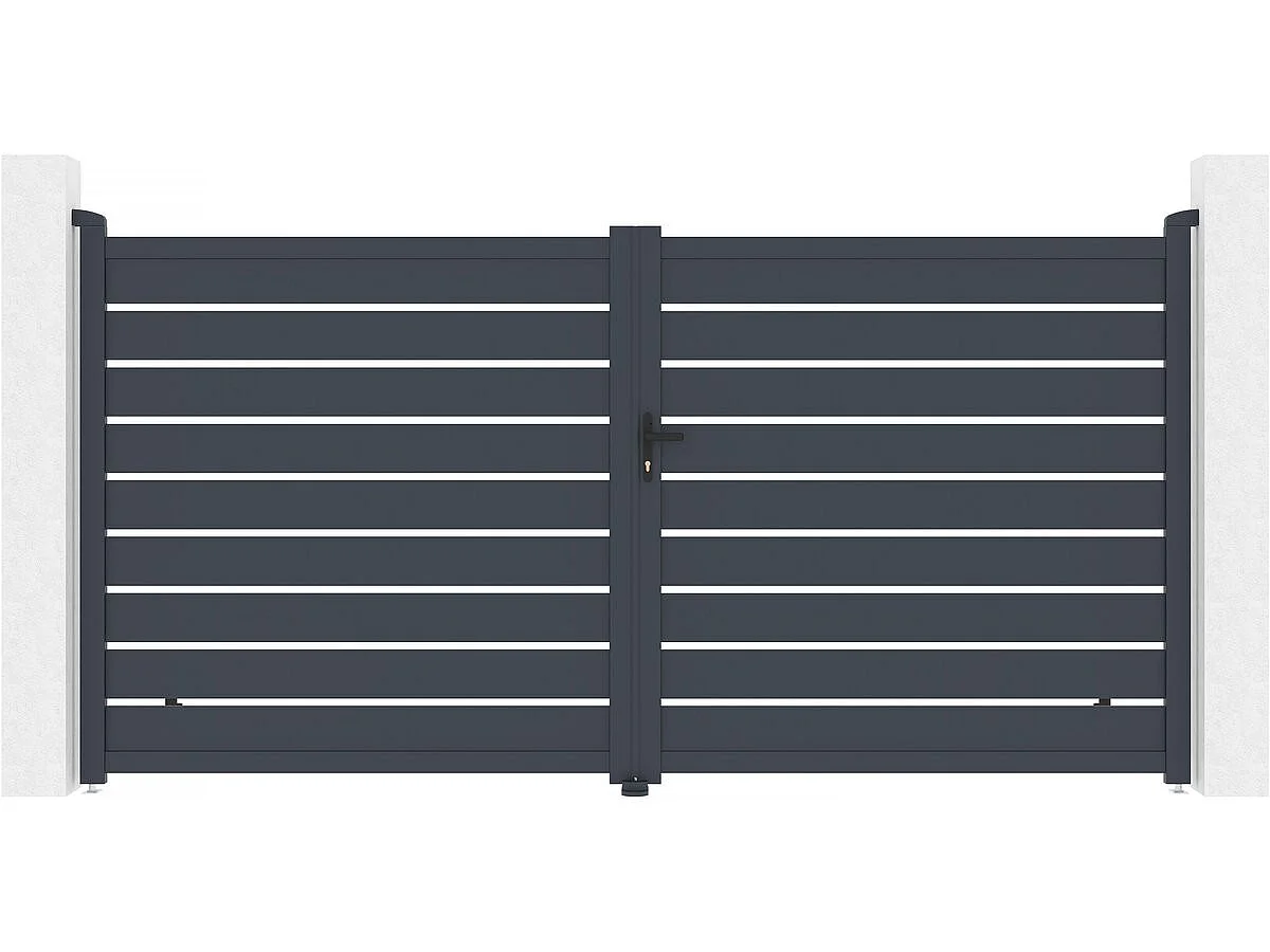Portillon en aluminium  "Bastien" - 100 x 176 cm - Anthracite