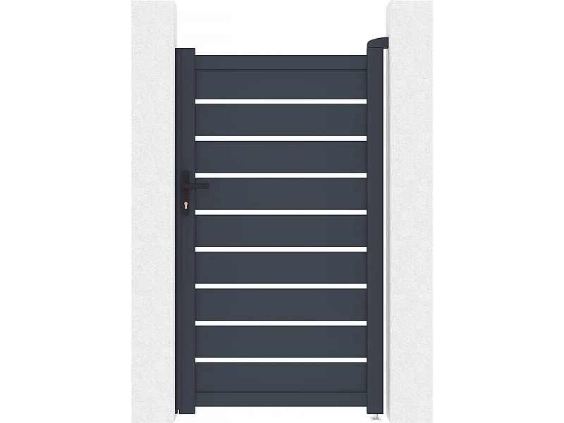 Portillon en aluminium  "Bastien" - 100 x 176 cm - Anthracite