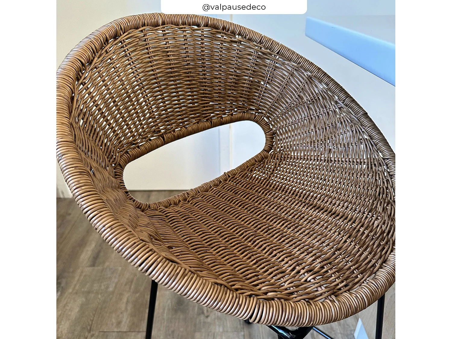 Set de 2 sillas para isla de cocina en resina trenzada natural 65 cm - Rava