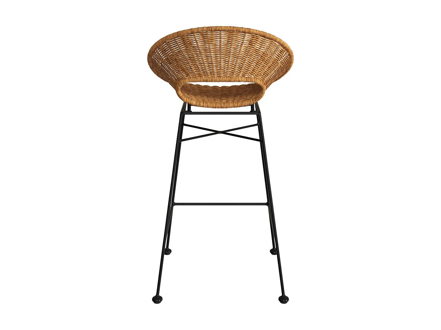 Set de 2 sillas para isla de cocina en resina trenzada natural 65 cm - Rava