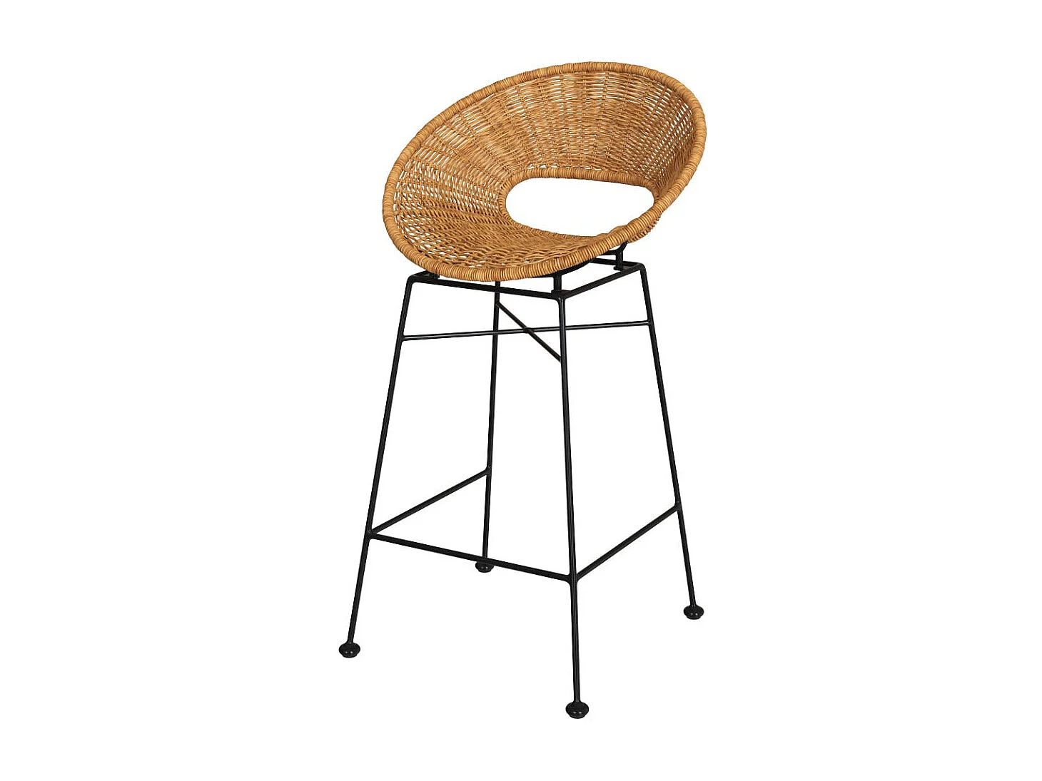 Set de 2 sillas para isla de cocina en resina trenzada natural 65 cm - Rava