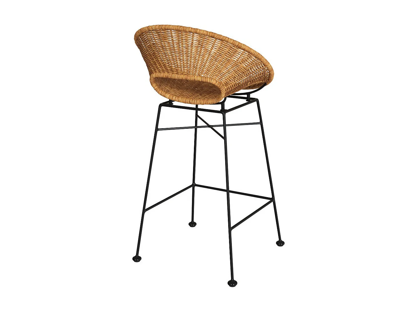 Set de 2 sillas para isla de cocina en resina trenzada natural 65 cm - Rava