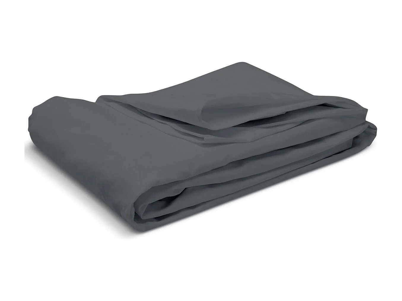 Drap housse uni 100% Percale de coton - Anthracite - 90x190cm