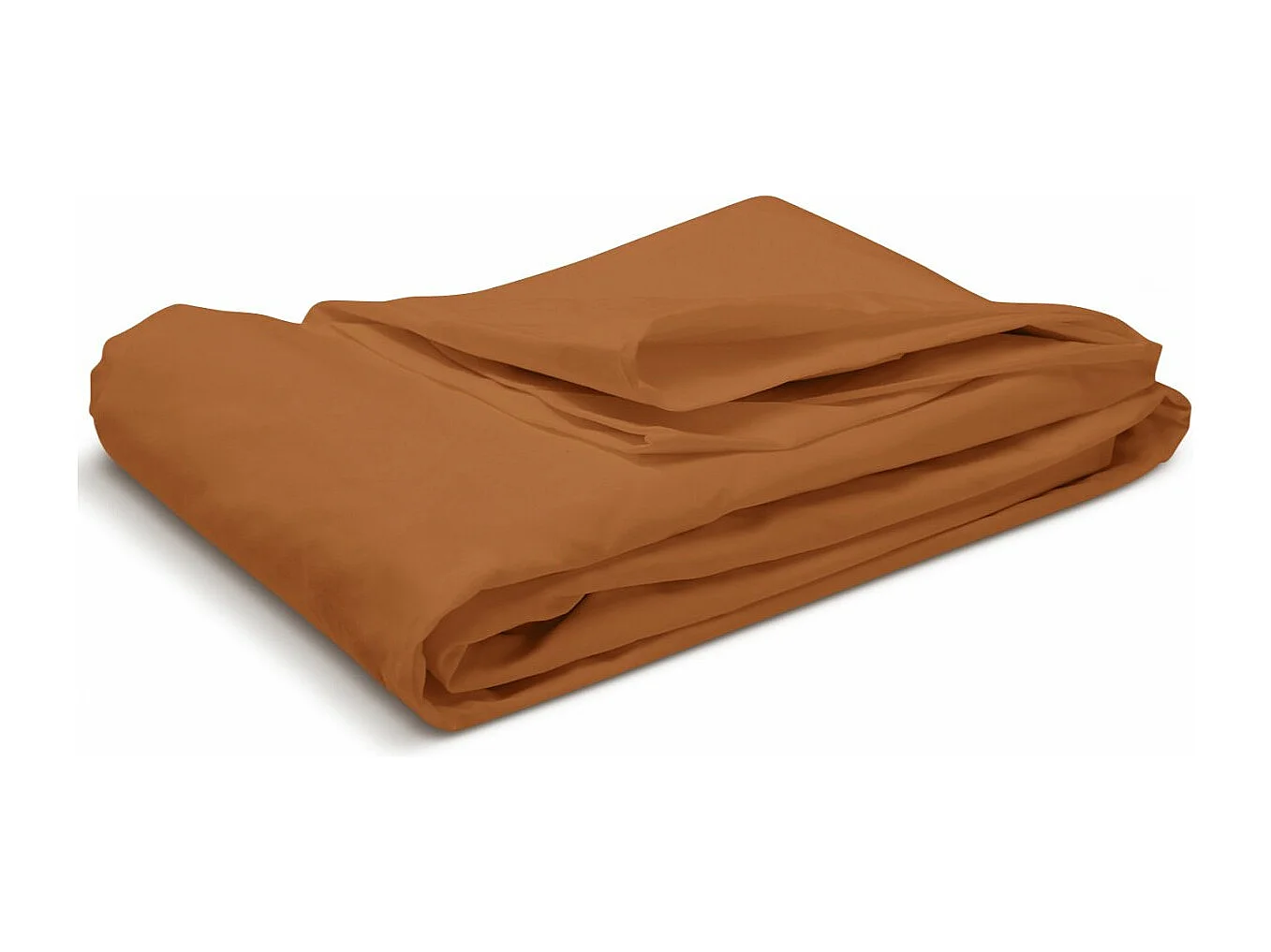 Drap housse uni 100% Percale de coton - Terracotta - 180x200cm