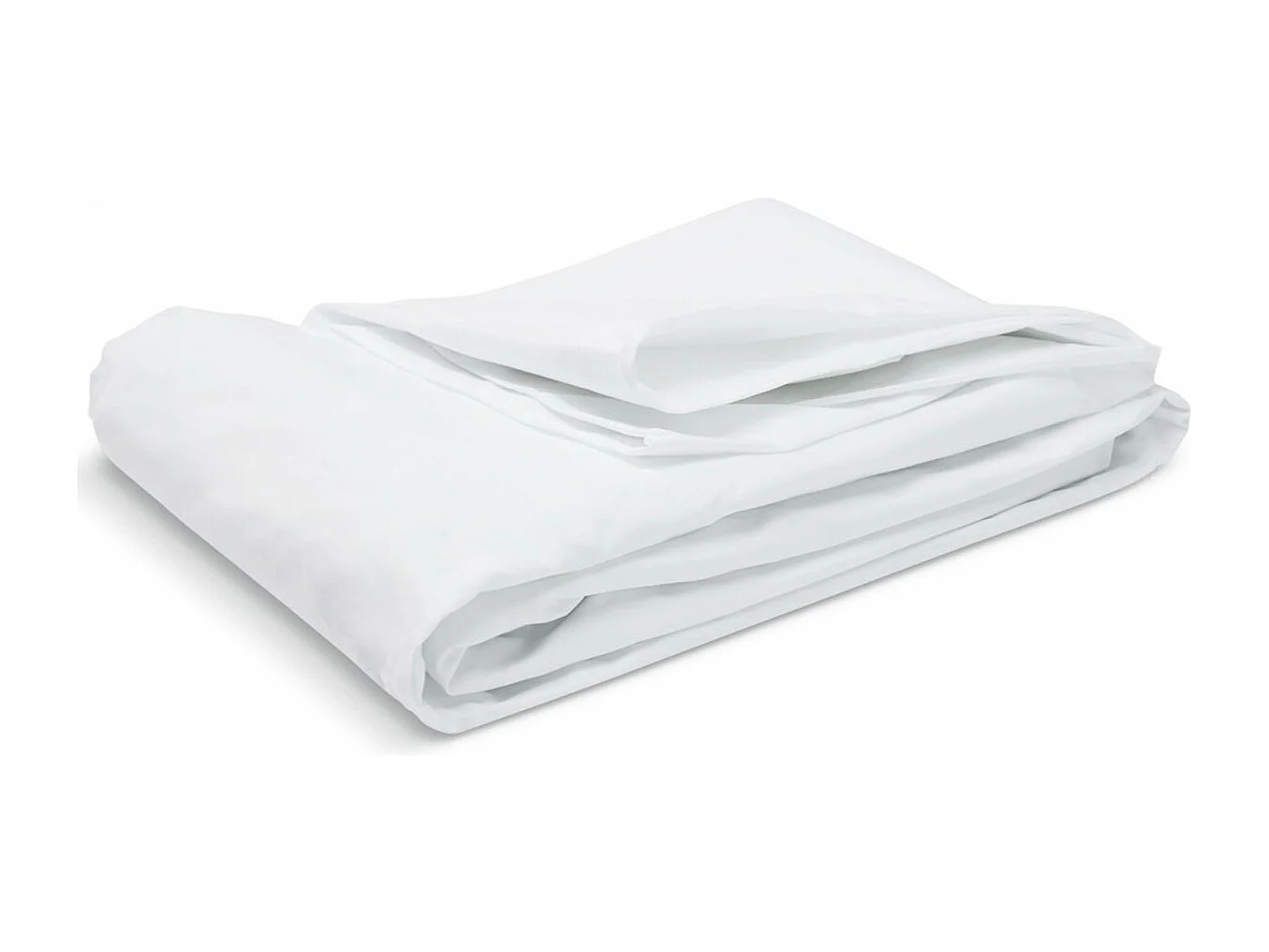 Drap housse uni 100% Percale de coton - Blanc - 160x200cm