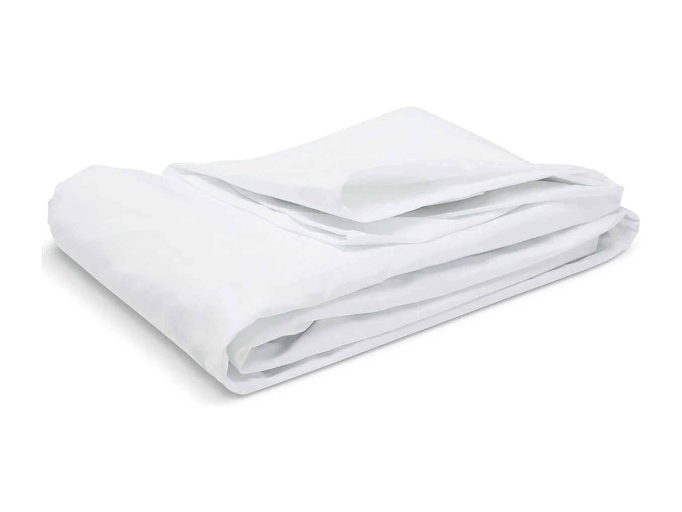 Drap housse uni 100% Percale de coton - Blanc - 140x190cm