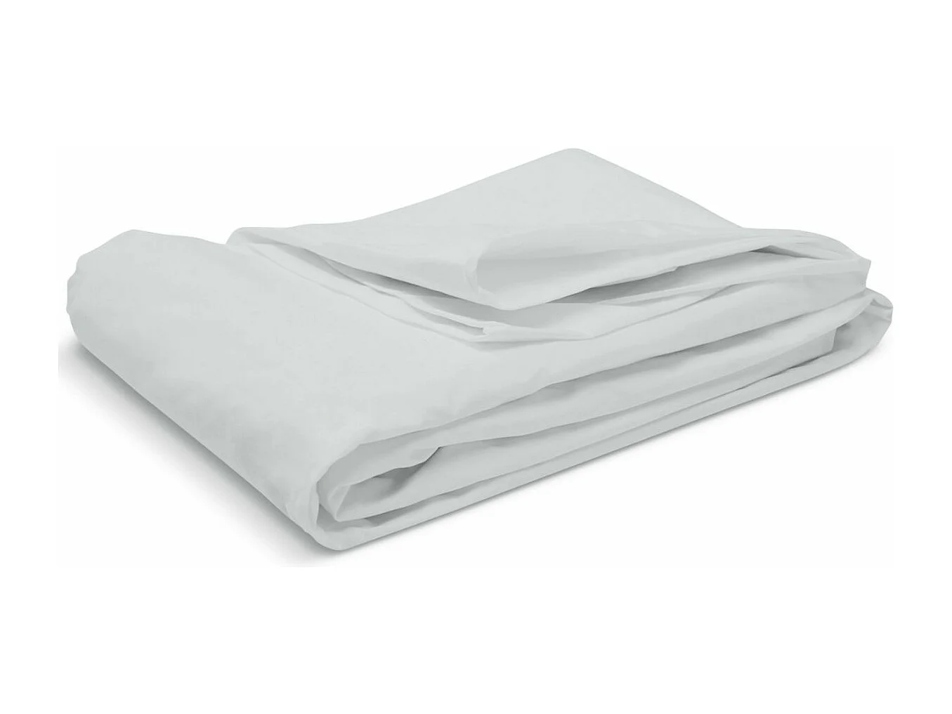 Drap housse uni 100% Percale de coton - Gris clair - 180x200cm