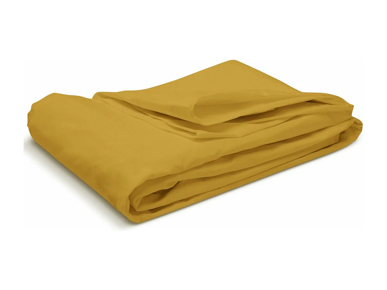 Drap housse uni 100% Percale de coton - Moutarde - 180x200cm