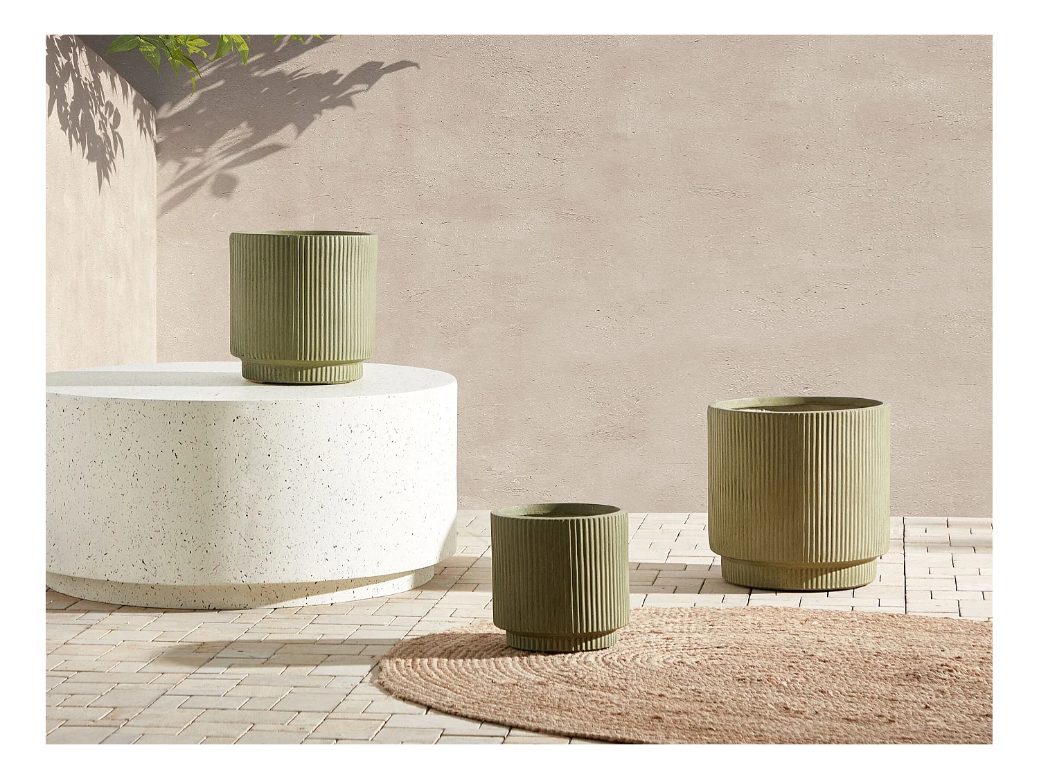 Bloempot DARIA Keramiek 24 cm Olijfgroen