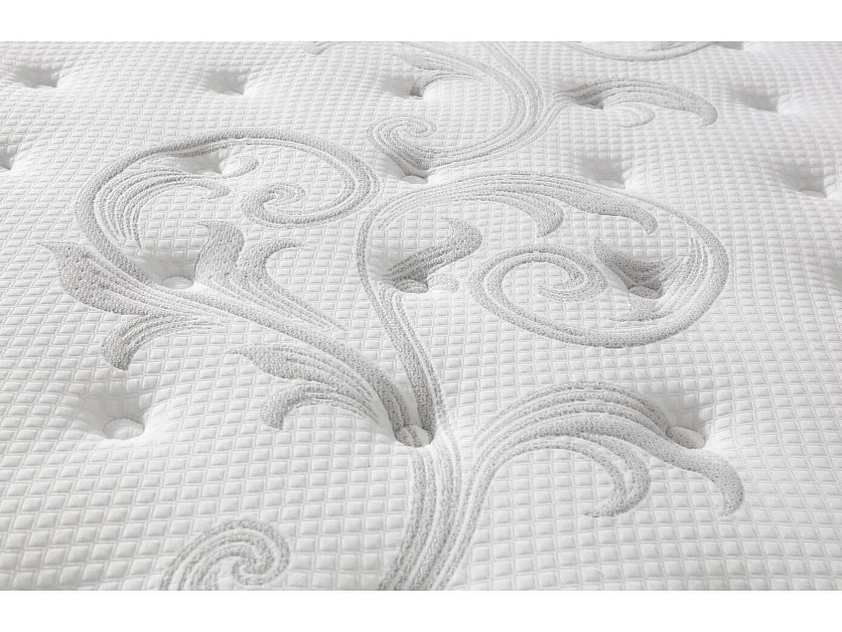 Colchón a muelles "Laura" - 140 x 190 cm - Blanco / Gris