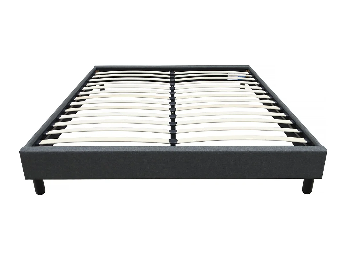 Sommier "Andy" en tissu - 140 x 190cm - Gris anthracite
