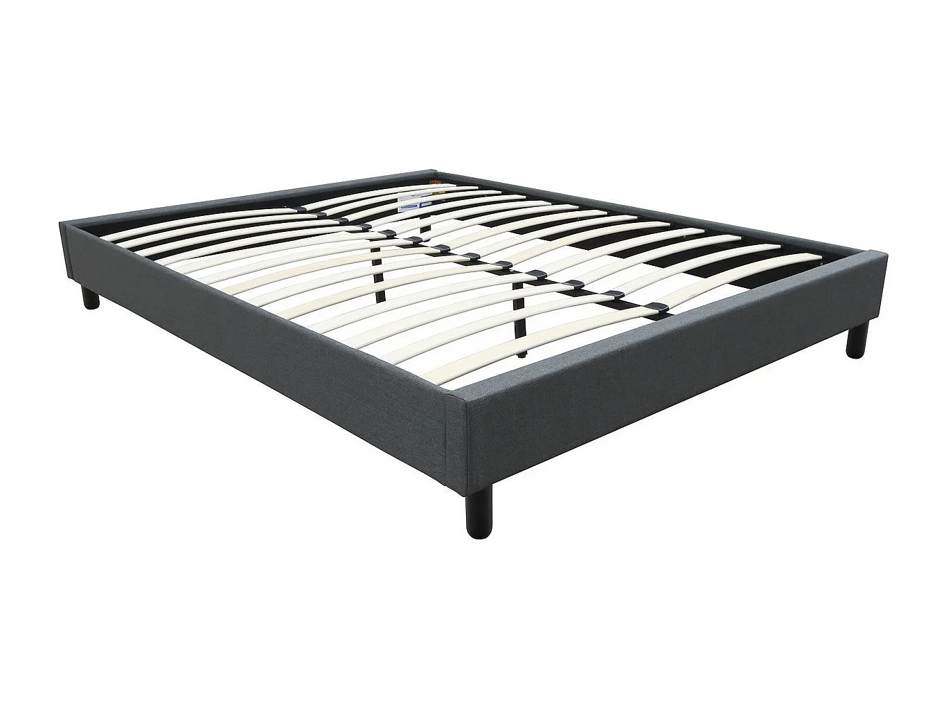 Somier de tela "Andy" - 140 x 190cm - Gris marengo